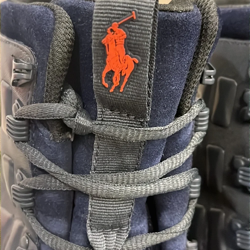 Polo Ralph Lauren Delton Winter Boots navy blue orange Mens Size 12